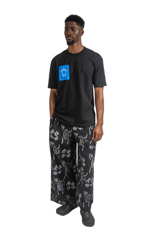 OTU Wide Leg Trousers in Black and Grey