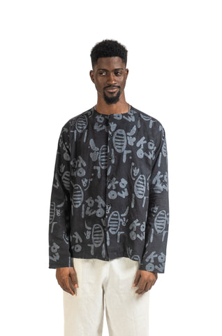 OTU Shirt with Takum Collar in Black and Grey