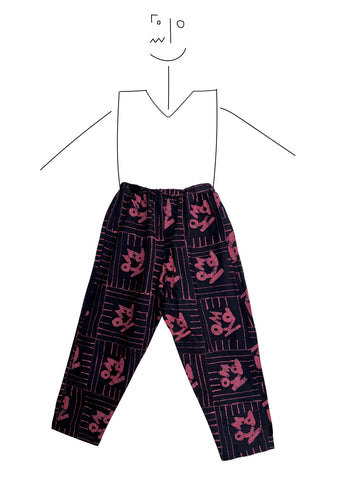 Trousers- Kowa Kilifi- Indigo and pink.