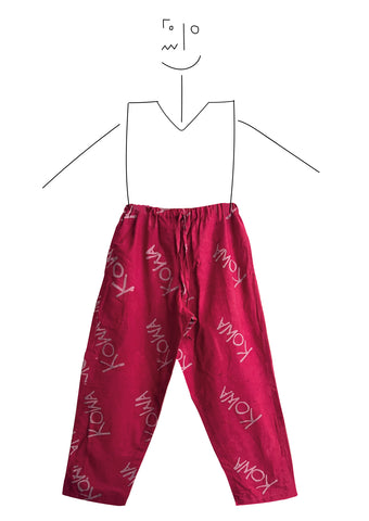 Trousers- Kowa font- pink