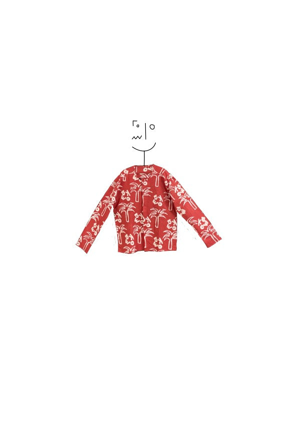 Long sleeve shirt- Kowa collar- Red and white ATO