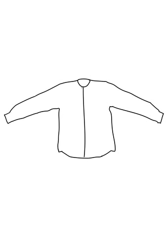 Long sleeve kowa collar shirt in linen- Indigo with stickman monogram detail