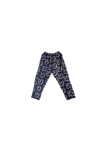 Trousers- Indigo and white Stick face