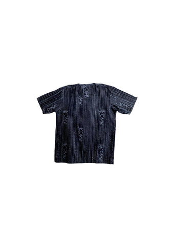 Structured Tshirt- Black and grey kowa stripes