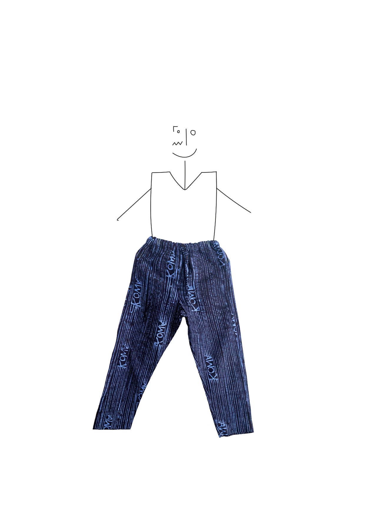 Trousers- Indigo and light blue kowa lines