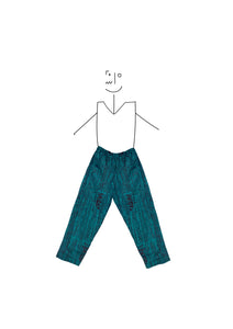 Trousers- Indigo and green kowa lines