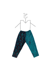 Trousers- Half and Half Indigo and Green