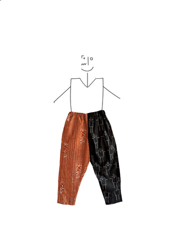 Trousers- Half and Half- Orange and black