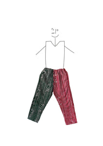 Trousers- Half and Half- Pink (and white) and Green (and white)